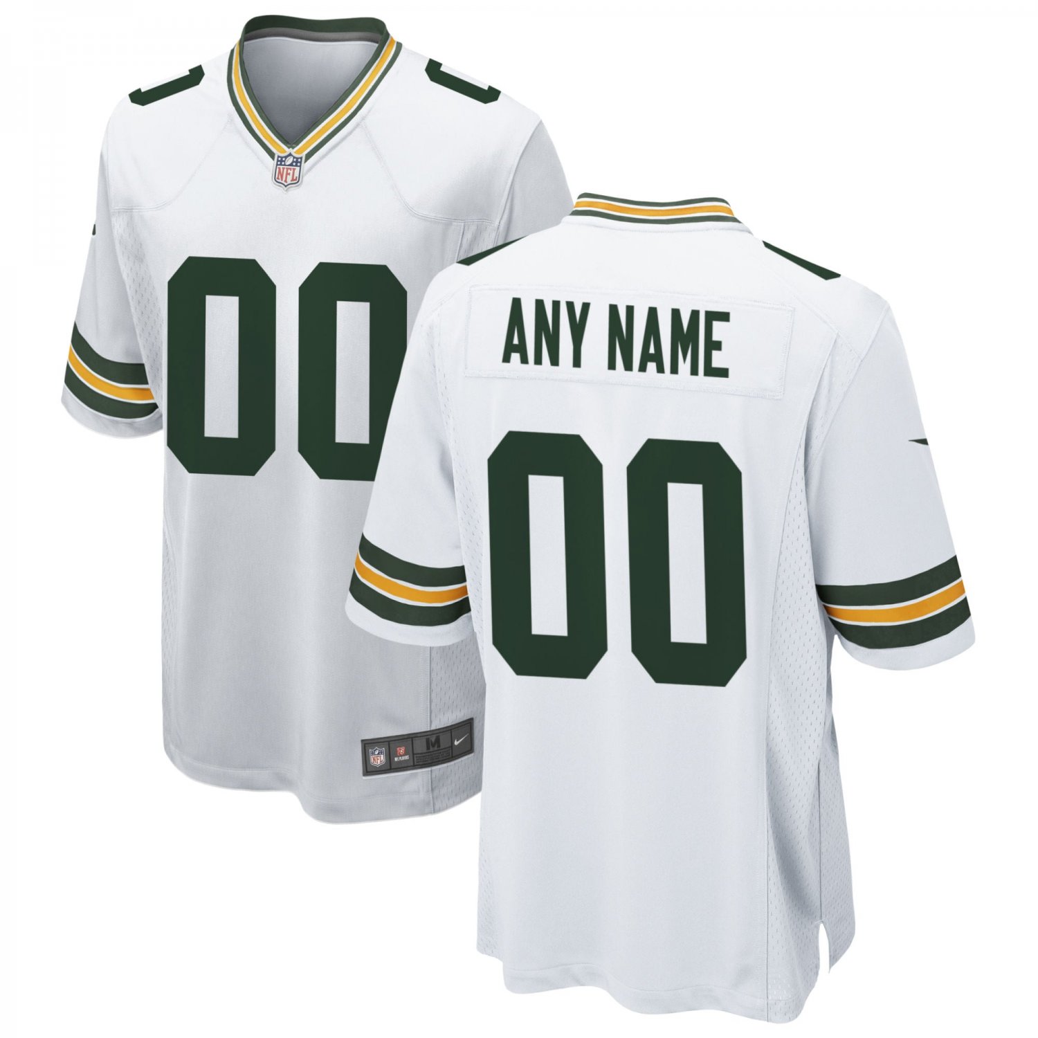 Green Bay Packers Custom Game Jersey - White