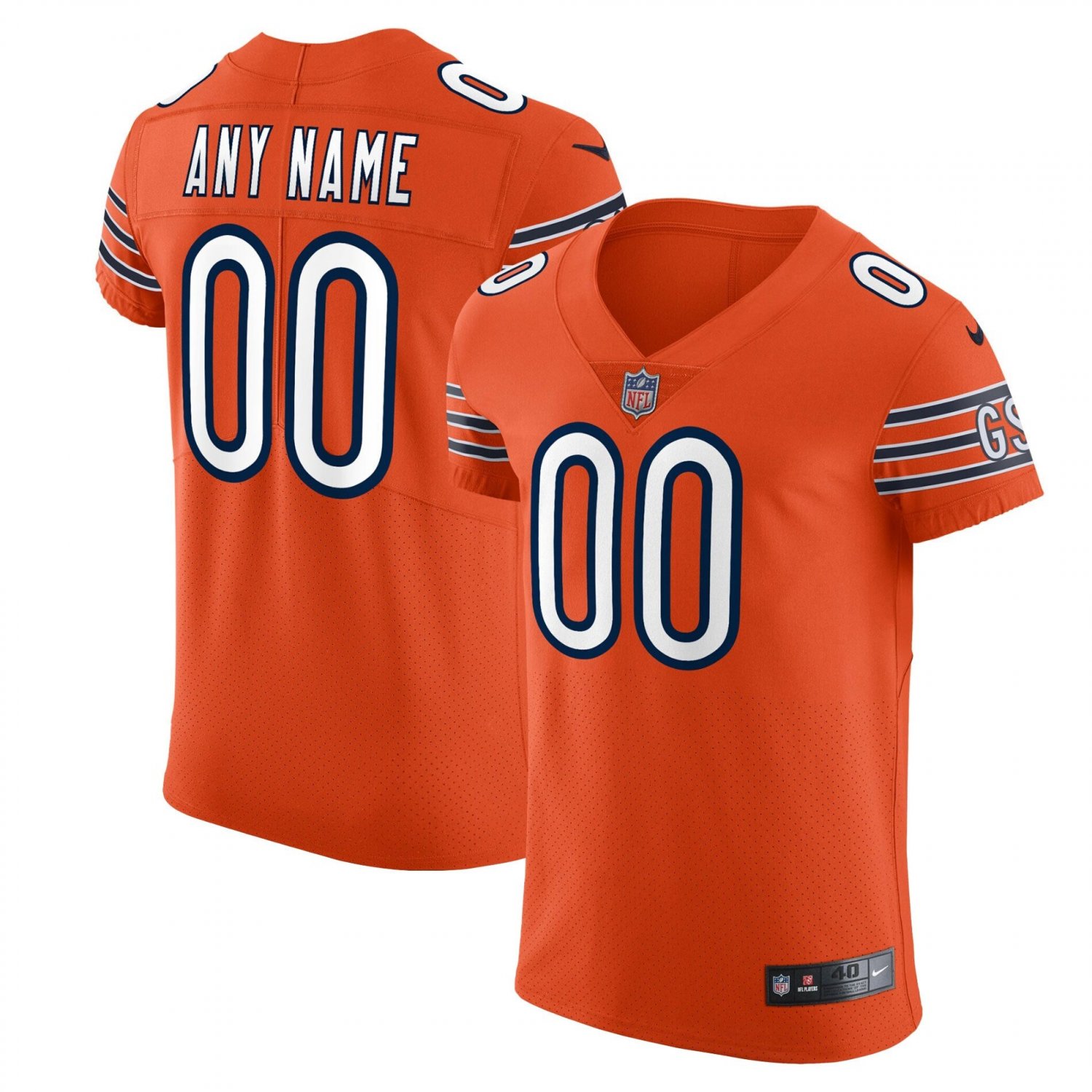Chicago Bears Vapor Elite Custom Jersey - Orange