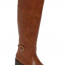 St Johns Bay Womens Black Cognac Brown Douglas Knee High Block Heel Riding Boots