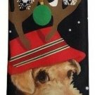 Hallmark Licensed Holiday Christmas Lights Puppy Black Gold Men's Neck Tie 59"