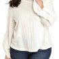 The Limited Plus Size Marshmallow White Ribbed Hacci Pullover Turtleneck Sweater