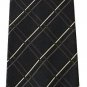 Colours Alexander Julian 100% Silk Black Gold Long Checkered Print Mens Neck Tie