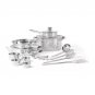Cooks Tools 19-Piece Stainless Steel Dutch Oven Vented Glass Lids Cookware Set
