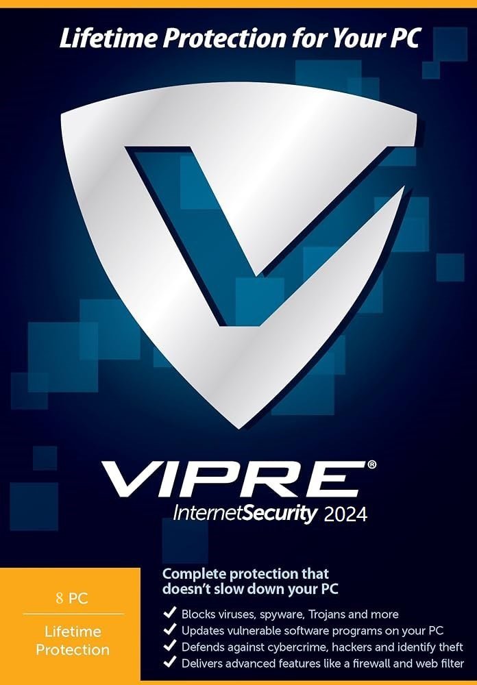 VIPRE Advanced Security Lifetime License | 8 PC + Mac | One-Time Purchase Digital Key
