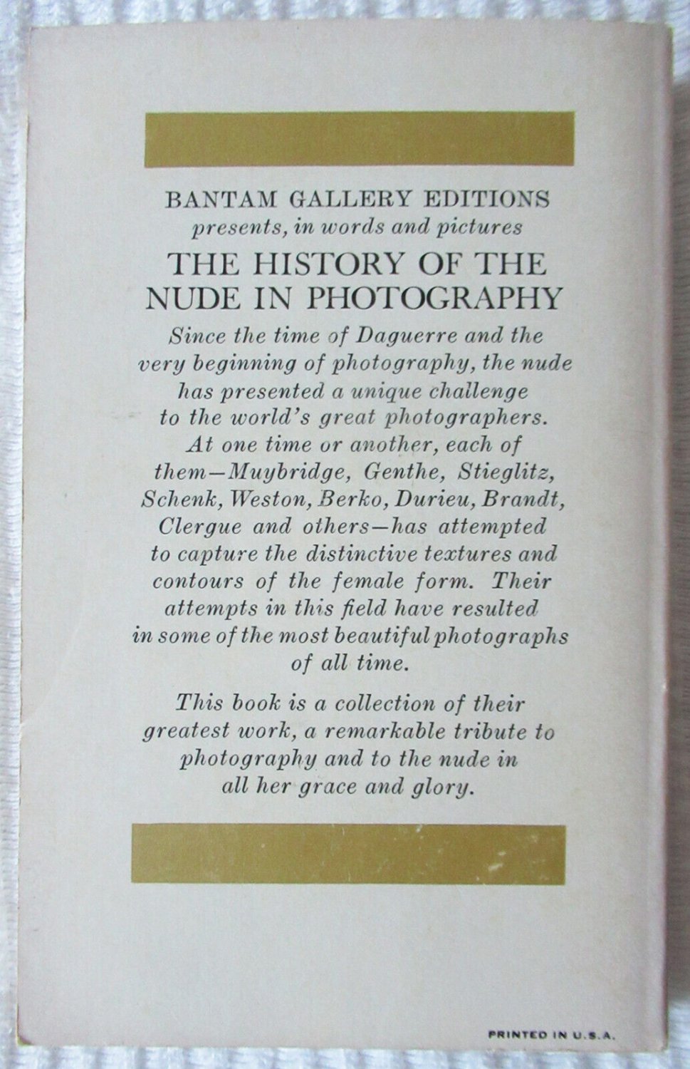 The History of the Nude in Photography by Peter Lacey (pbk)