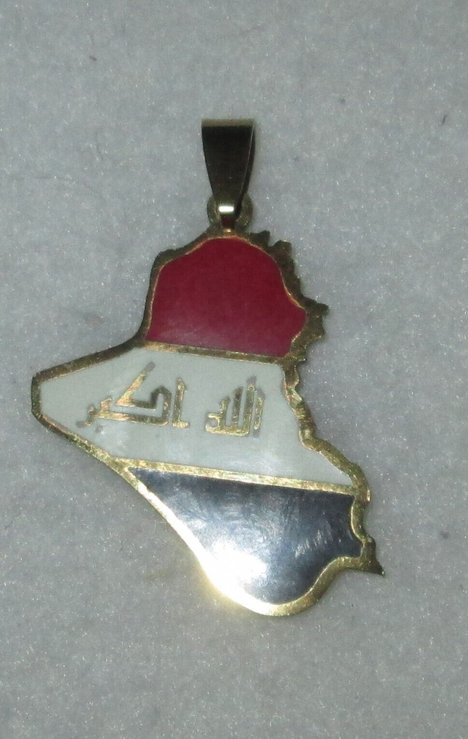 Republic Of Iraq Map Flag Pendant Only Gold Color Jewelry