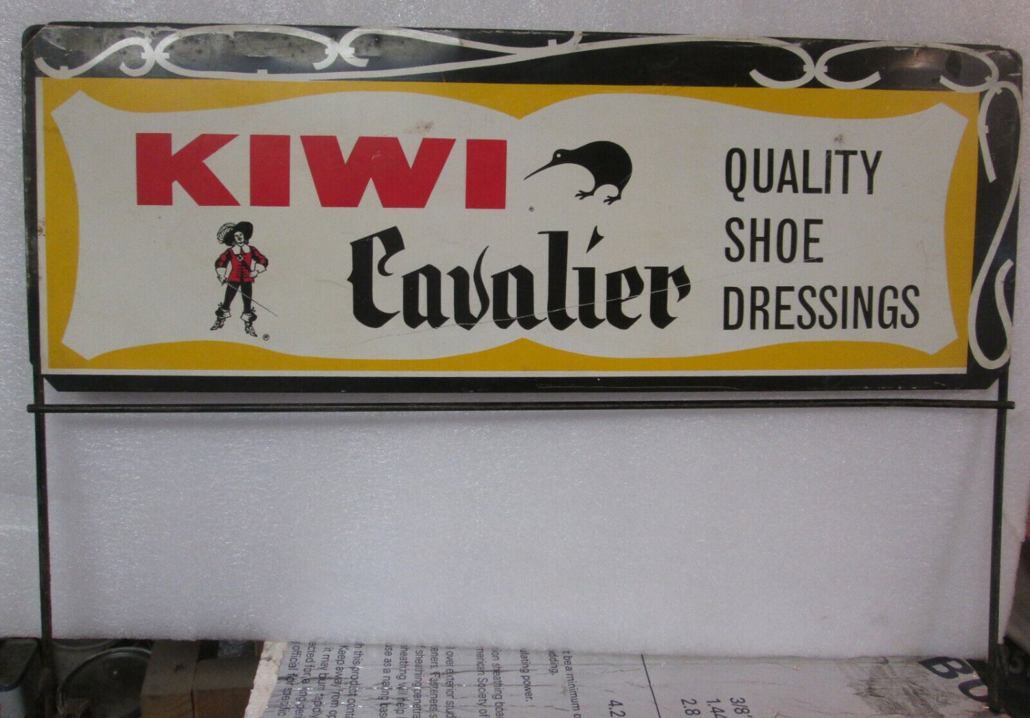 Antique Vintage Old KIWI Cavalier Shoe-Polish metal sign