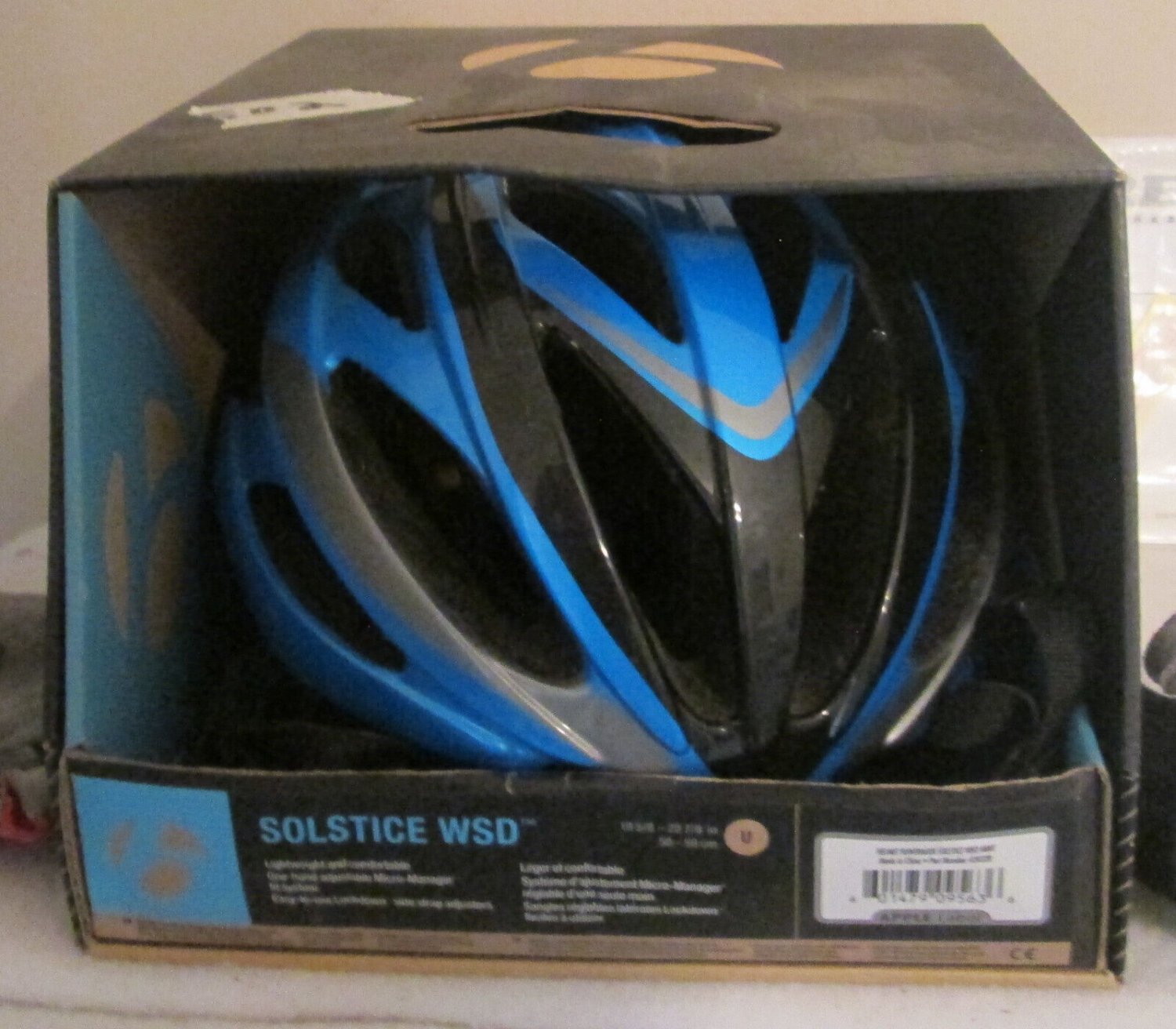 NEW Bontrager Solstice WDS Helmet -  Black / BLUE STRIPPING - 50-58 CM
