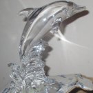 NEW PRINCESS HOUSE #880 LEAD CRYSTAL BOTTLE NOSED DOLPHIN FIGURINE 7" H 6" W