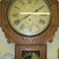 NEW HAVEN SCHOOL ANTIQUE REGULATOR WALL CLOCK NEW HAVEN WITH KEY & PENDULUM