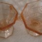 Pink Depression Glass Sugar & Creamer Set Cracked Ice Pattern Indiana Glass Co.