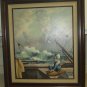 OIL ON CANVAS SEA CAPTAIN BY KENNETH SUESS Coastal Painting  Framed