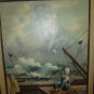 OIL ON CANVAS SEA CAPTAIN BY KENNETH SUESS Coastal Painting  Framed