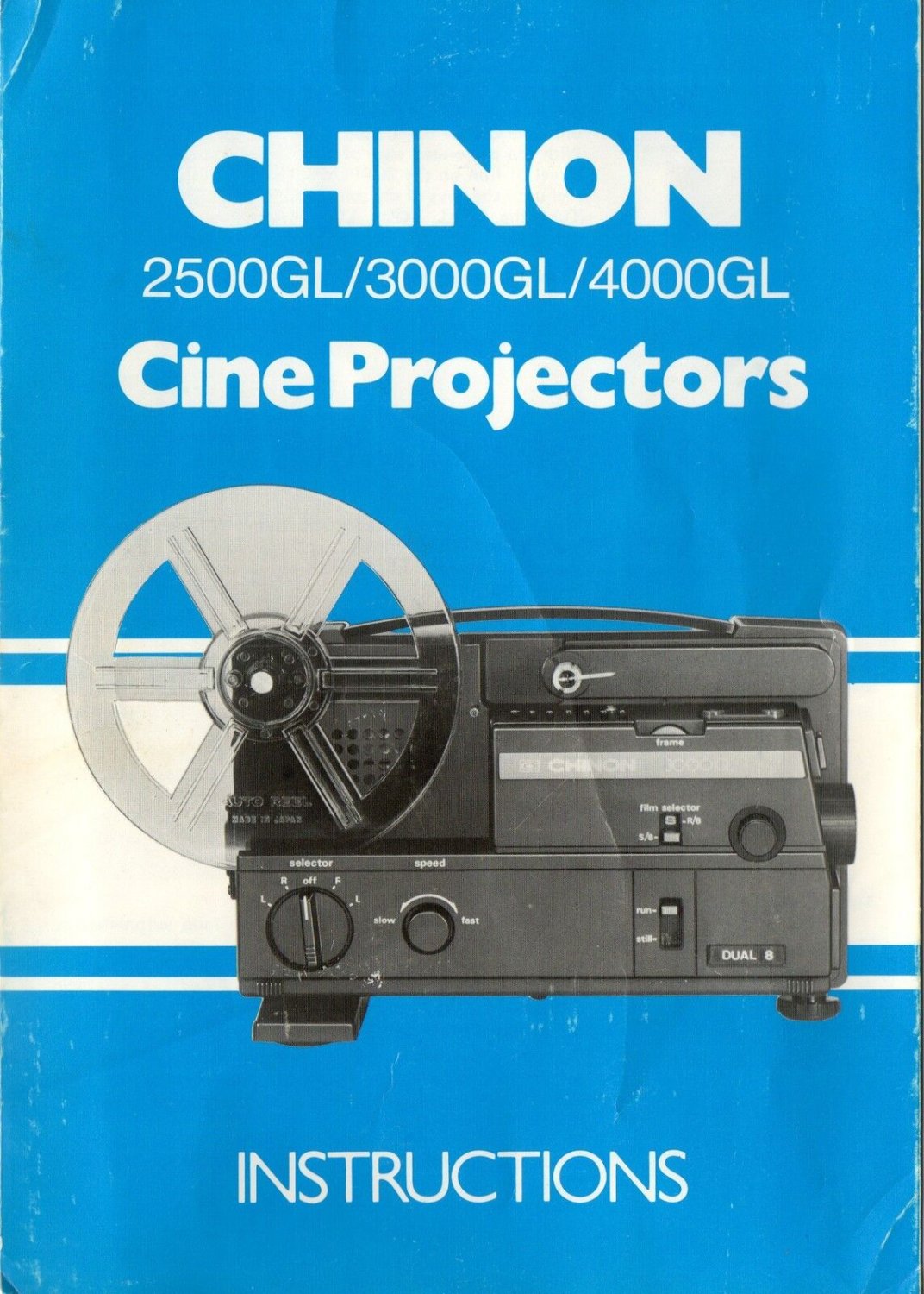 CHINON 2500GL/3000GL/4000GL PROJECTOR OWNER MANUAL WITH WARRANTY CARD