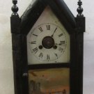 NEW HAVEN Jerome & Company Gothic Steeple Clock Maple Mahogany 1880'S