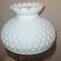 Vintage Oil Lamp Style Hurricane Brass Table Lamp Bubble Milk Glass Shade Works