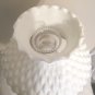 Vintage Oil Lamp Style Hurricane Brass Table Lamp Bubble Milk Glass Shade Works