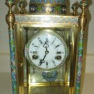 Antique 19" Chinese Cloisonné Porcelain & Brass Wind Up Mantle Chiming Clock Antique 19" Chinese Cloisonné Porcelain & Brass Wind Up Mantle Chiming Clock