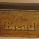VINTAGE RUSTIC WHEAT HEART METAL BREAD BOX LARGE TIN STORAGE 70S DECOR FARMHOUSE