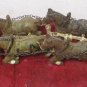 Vintage Cast Iron Clydesdale Metal Horse Drawn Beer Wagon Two Drivers & Dog +
