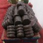 Vintage Cast Iron Clydesdale Metal Horse Drawn Beer Wagon Two Drivers & Dog +