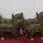 Vintage Cast Iron Clydesdale Metal Horse Drawn Beer Wagon Two Drivers & Dog +
