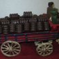 Vintage Cast Iron Clydesdale Metal Horse Drawn Beer Wagon Two Drivers & Dog +