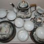 Japanese Moriage Dragonware Tea Set 24 PIECES Cups Saucers Hand Painted