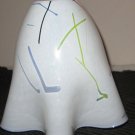 KOSTA BODA SIGNED KOSMSODA ULRHAHV WHITE RUFFLE RIM ART GLASS 49948 HANDKERCHIEF