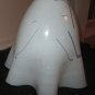 KOSTA BODA SIGNED KOSMSODA ULRHAHV WHITE RUFFLE RIM ART GLASS 49948 HANDKERCHIEF