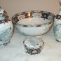 Vintage 4 Piece TOYO Peacock Bird Floral Porcelain Accent porcelain Dishes