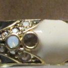 Heidi Daus Beautiful Crystal Ring or ear ring red & white stone signed CN Heidi Daus Beautiful Crystal Ring or ear ring red & white stone signed CN