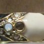 Heidi Daus Beautiful Crystal Ring  or ear ring red & white stone signed CN