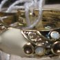 Heidi Daus Beautiful Crystal Ring  or ear ring red & white stone signed CN