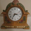 QUARTZ CLOCK PORCELAIN FLOWERS EXOTIC