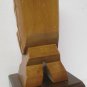 Vintage Hand-Carved Wood Primitive Sculpture on support block 13.75" Tall