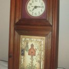 Vintage Kitchen Wall Clock Quartz Westclox Wood Bird House Picture