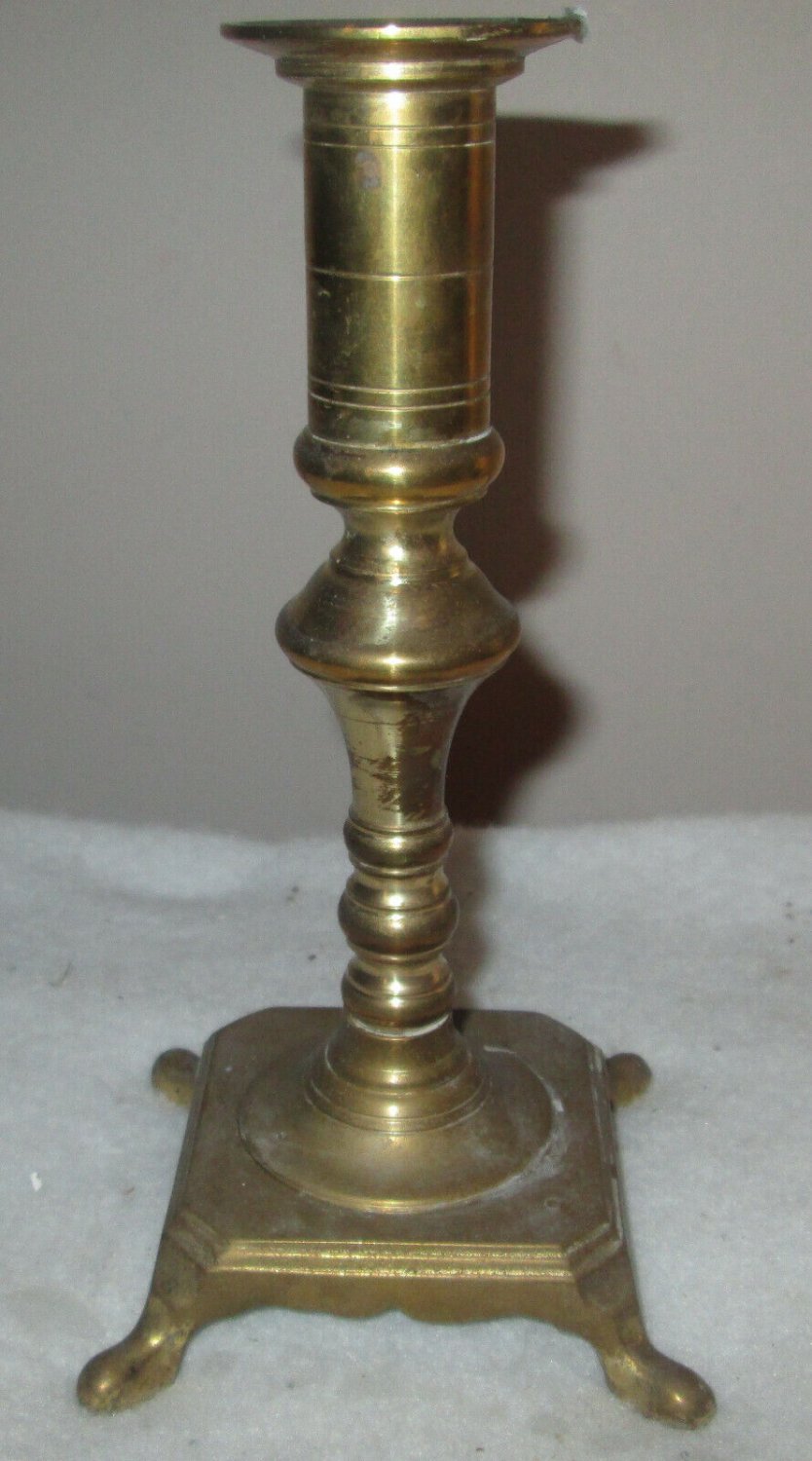 Vintage Brass Candlestick Holders made in India square Base 7.25&acirc;�� TALL