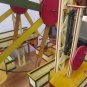 Vintage Wood Structured Ferris Wheel with four padded cars, hand crank