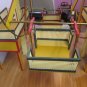 Vintage Wood Structured Ferris Wheel with four padded cars, hand crank