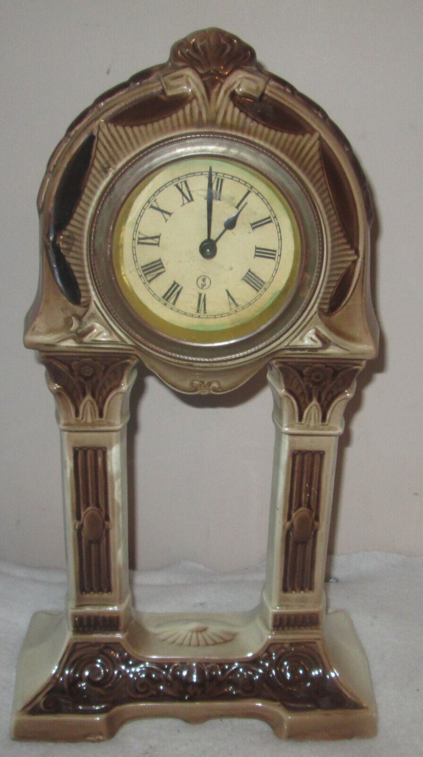 PORCELAIN MANTEL OR DESK CLOCK WIND UP (NON WORKING)