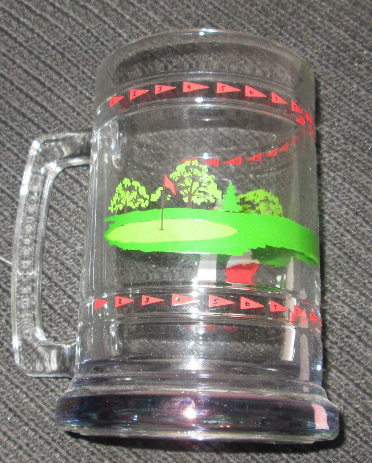 Princess House Crystal Golfer Beer Tankard Mug Glass Golf Course #678 NIB