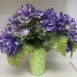 Artificial Planter Pale Green Tin Vase Faux Indoor House Plant