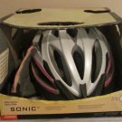 NEW Bontrager Sonic Elite Helmet - Silver/pink STRIPPING 60 - 64 CM with Gloves NEW Bontrager Sonic Elite Helmet - Silver/pink STRIPPING 60 - 64 CM with Gloves