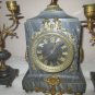 ANTIQUE French Marble Clock with PAIR CANDLELABRA'S FRERIS
