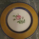 PICKARD BLUE & GOLD PLATE WITH CENTER ROSE PICKARD BLUE & GOLD PLATE WITH CENTER ROSE
