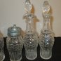 EARLY 1900's SILVER PLATE CASTOR SET WITH 5 MATCHING GLASS CONTAINERS