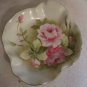 Vintage Lefton China Green Heritage Cabbage Rose Candy Nut Trinket Dish #1860