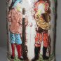 Porcelain pitcher or ewer   hand painted Majolica People