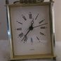 QUARTZ DESK SHELF CLOCK GOLD TONE METAL CASE